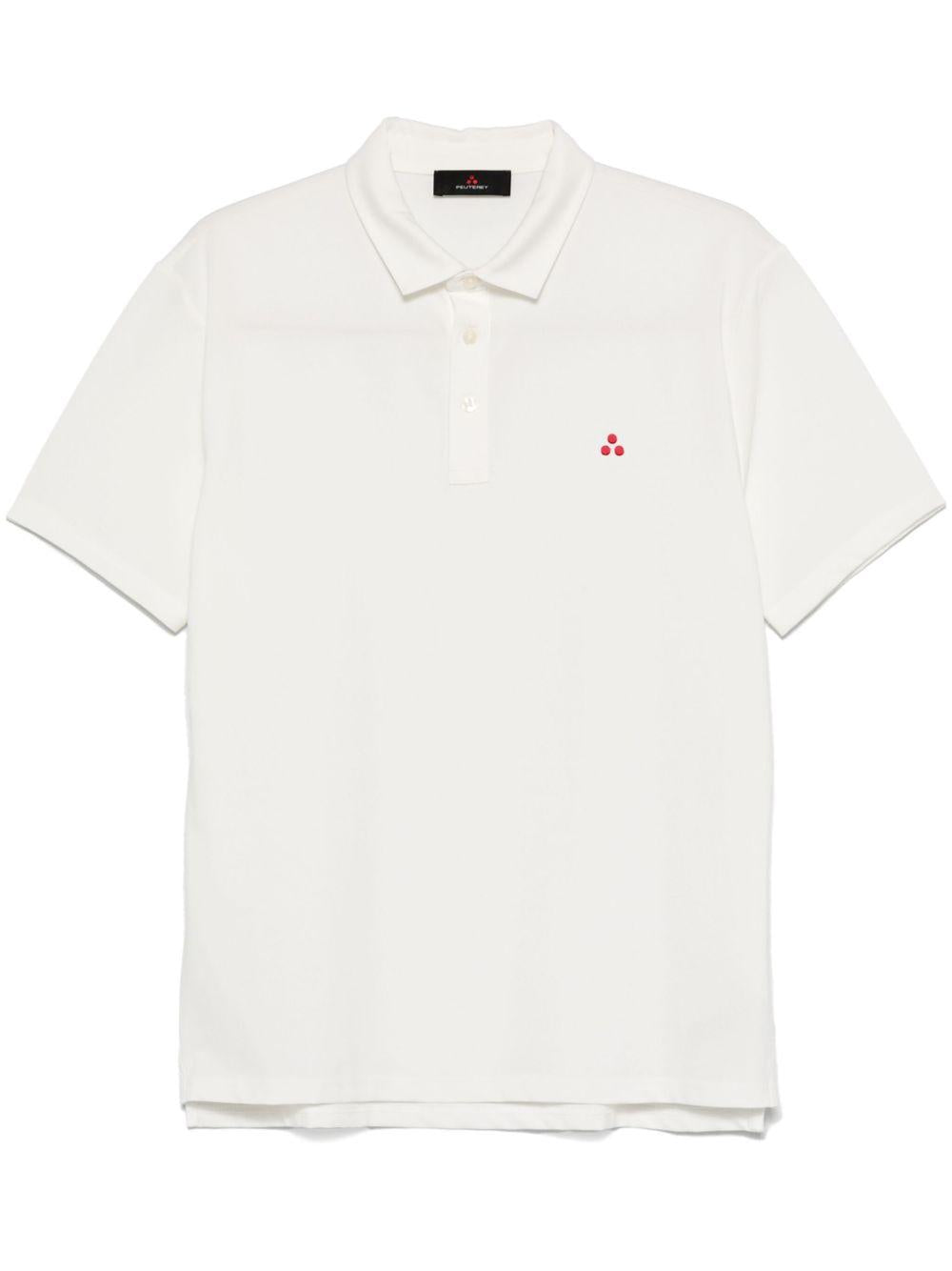 PEUTEREY Polo avorio con logo a maniche corte