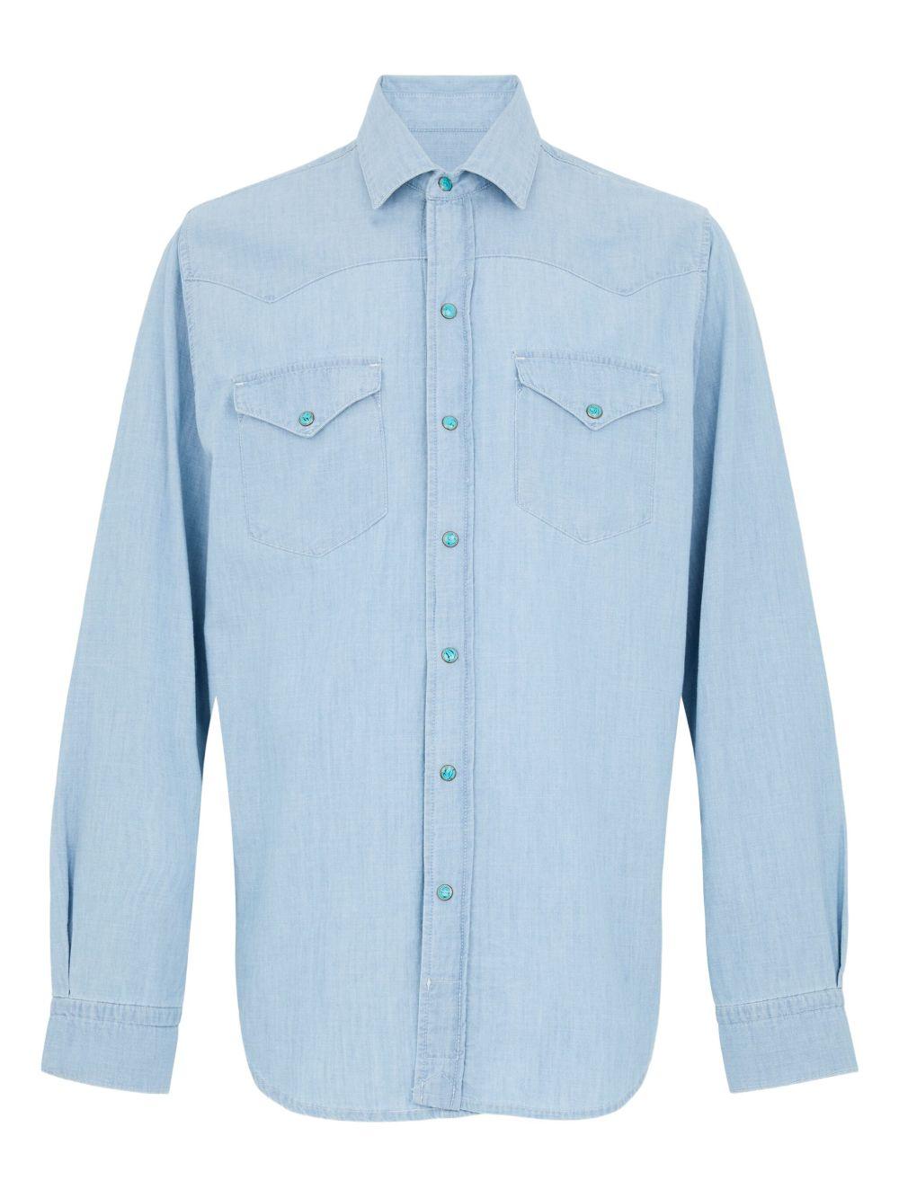 CHESAPEAKES Camicia 'Flagstaff' in denim con tasche