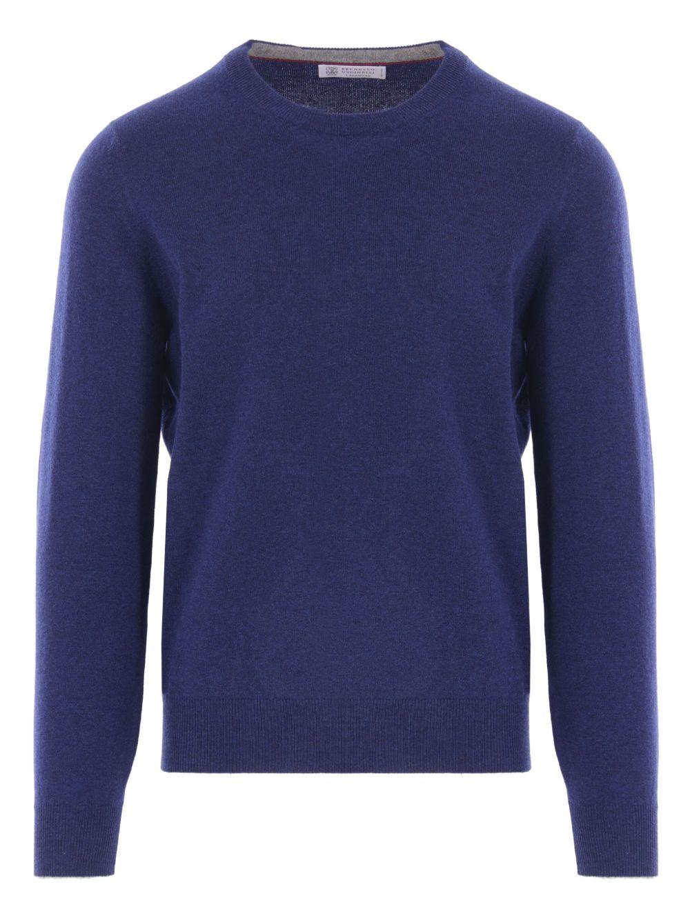 BRUNELLO CUCINELLI Maglia girocollo in cashmere blu