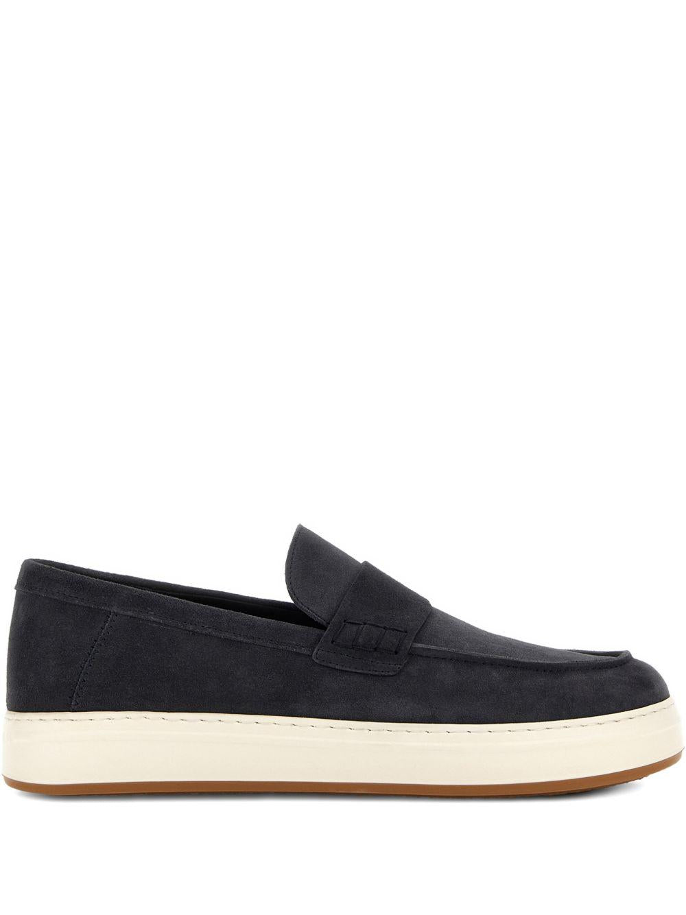 HOGAN Mocassini H-TV in pelle scamosciata blu