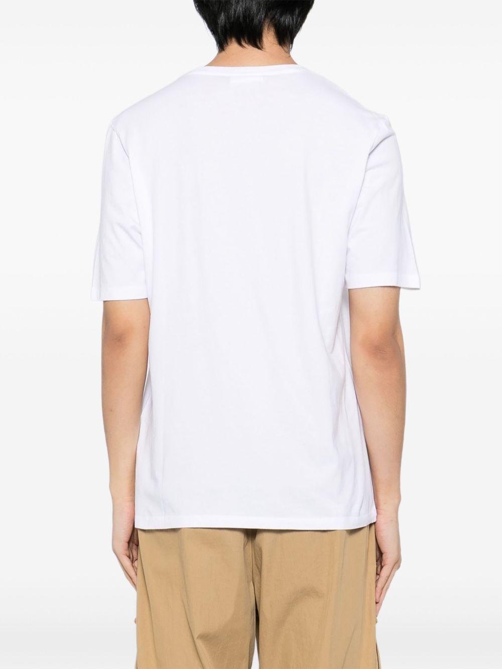 MAISON KITSUNE T-shirt in cotono bianco con logo