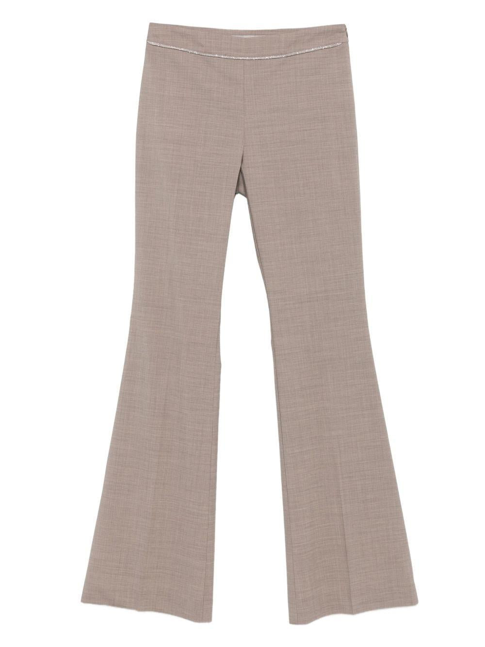 D EXTERIOR Pantaloni beige a gamba svasata
