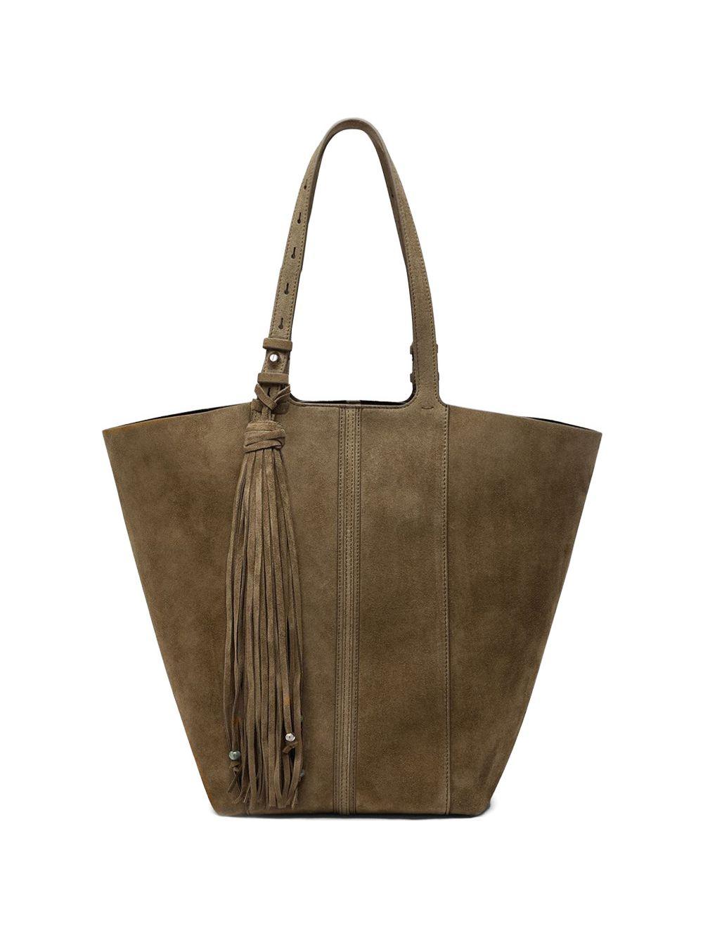 GOLDEN GOOSE Borsa 24/7 in suede verde oliva