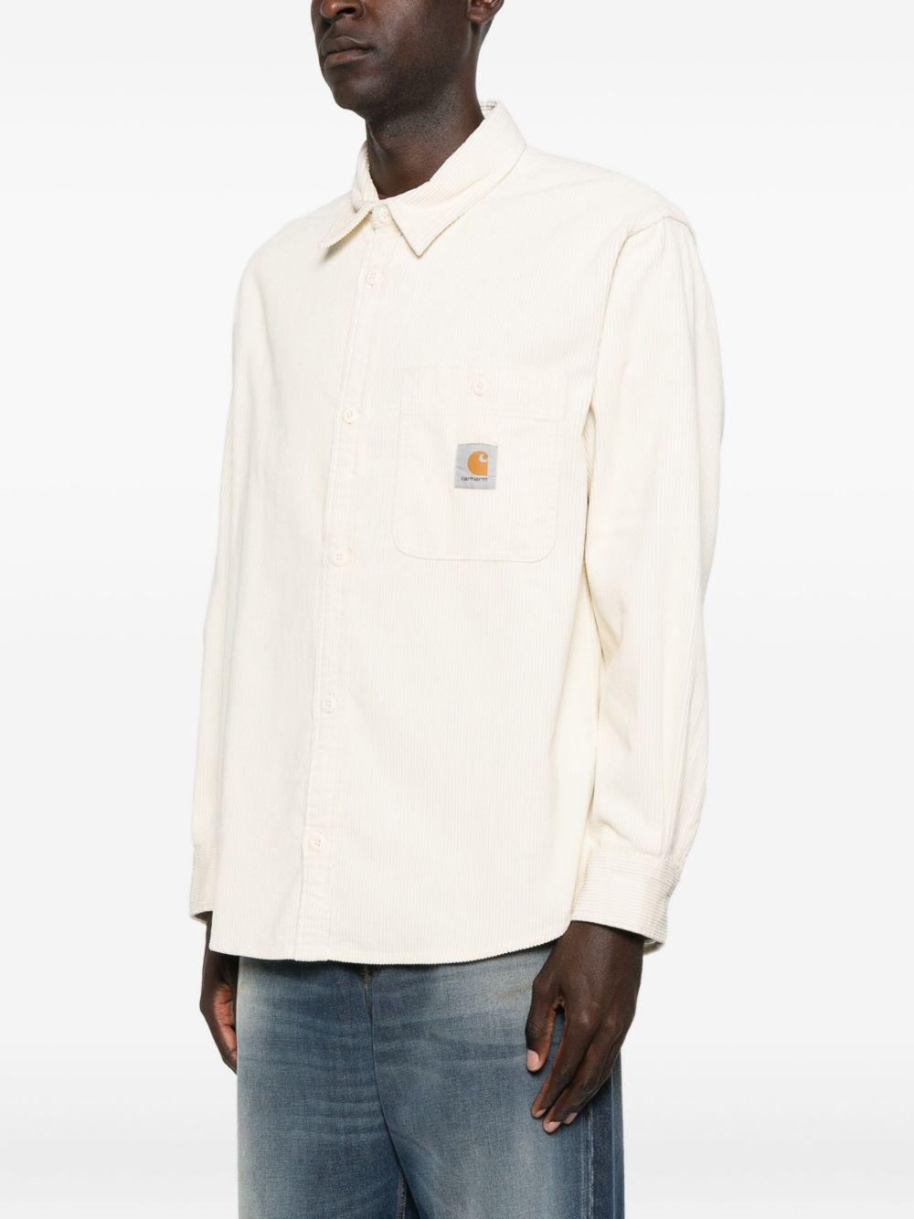 CARHARTT WIP Camicia crema in cotone a coste