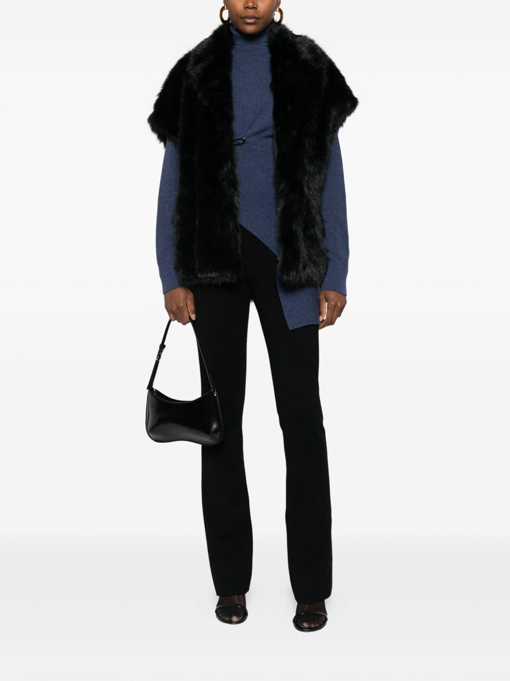 BETTA CORRADI Gilet in ecopelliccia nera