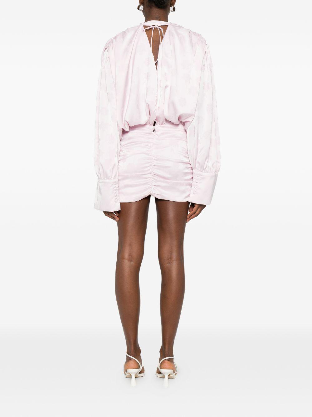 ROTATE Abito rosa cipria con fiocco al collo