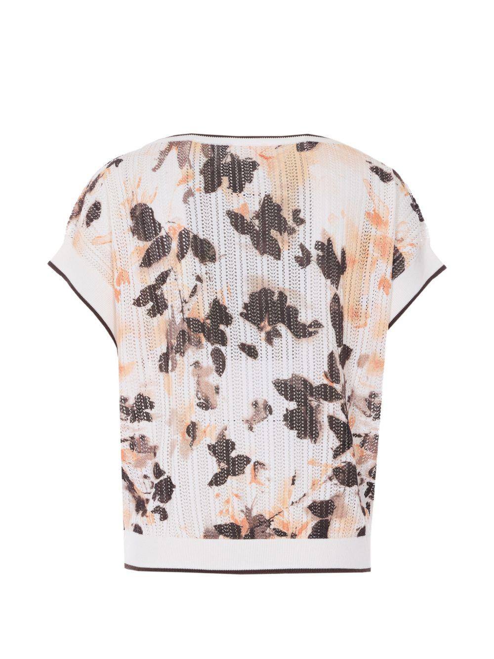 LIUJO T-shirt con scollo a barca multicolore marrone