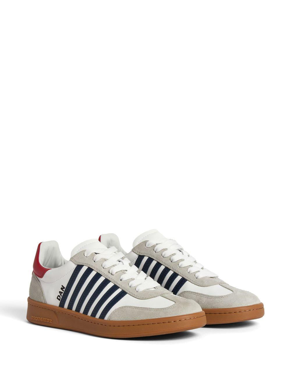 DSQUARED2 Sneakers 'Boxer' in pelle di vitello bianca
