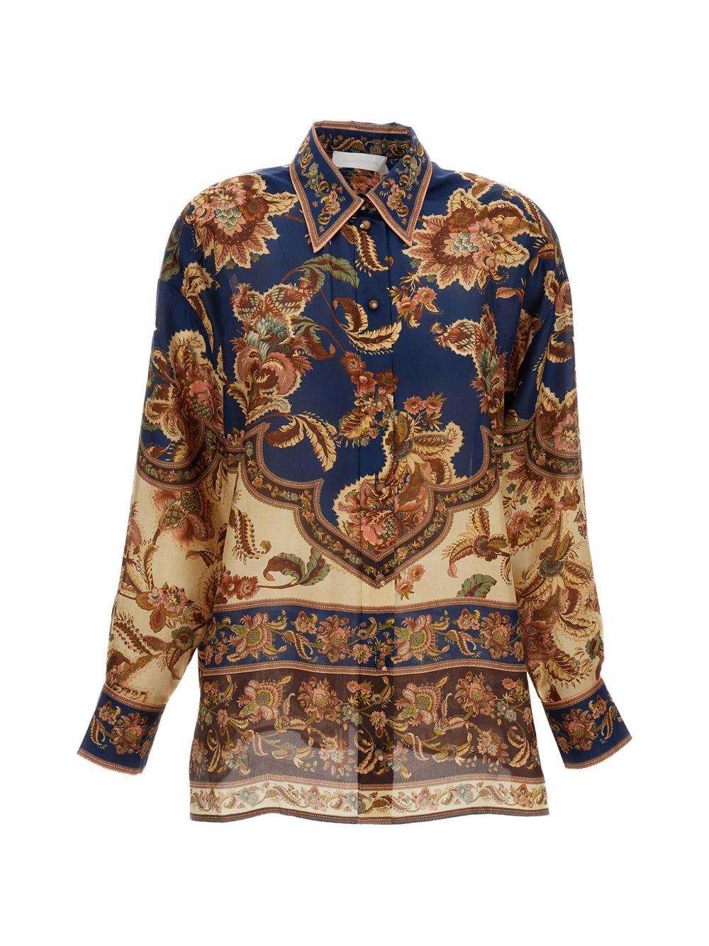 ZIMMERMANN Camicia in seta Aster con stampa