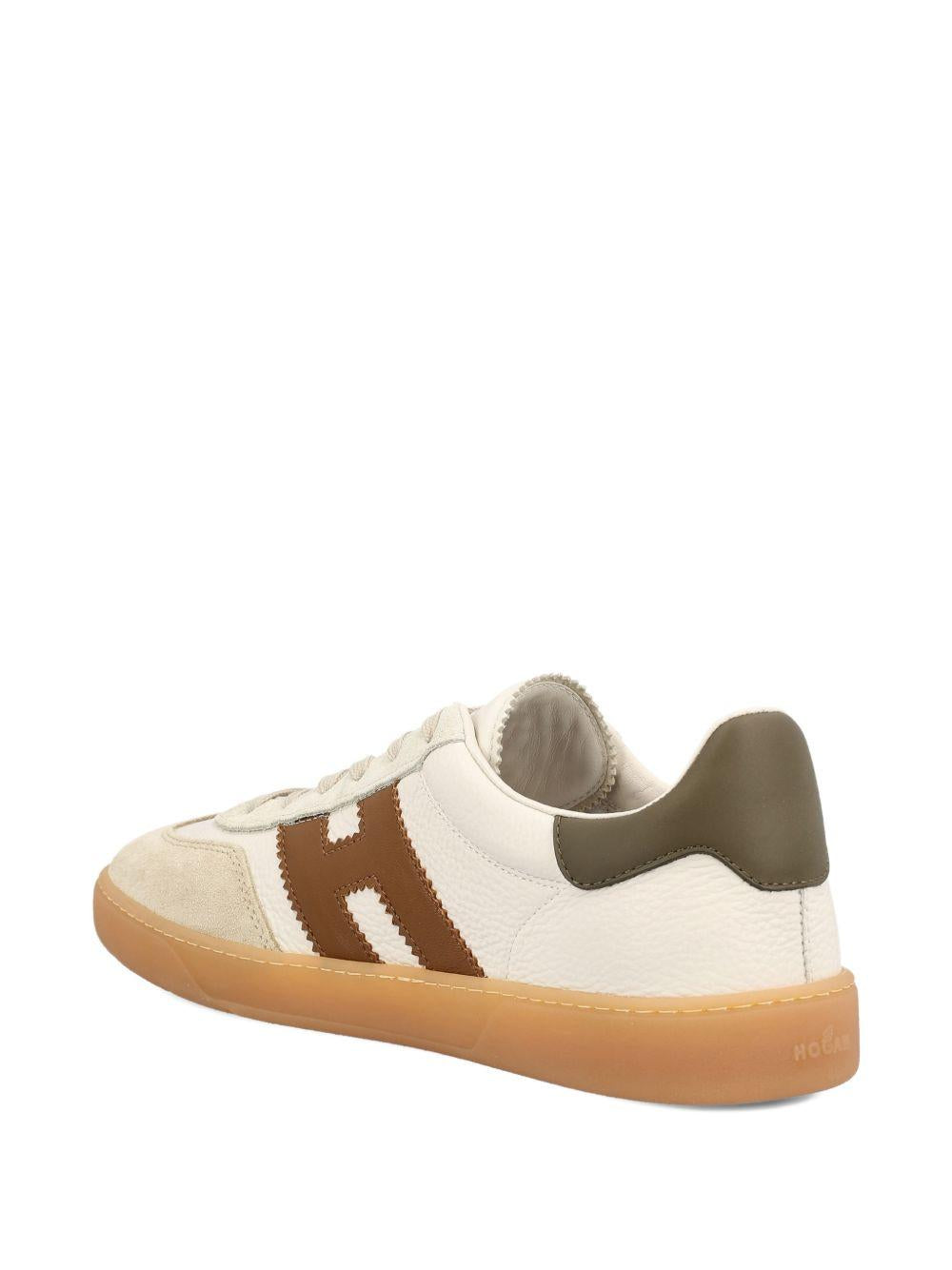HOGAN Sneakers Cool in pelle e pelle scamosciata beige<BR/>