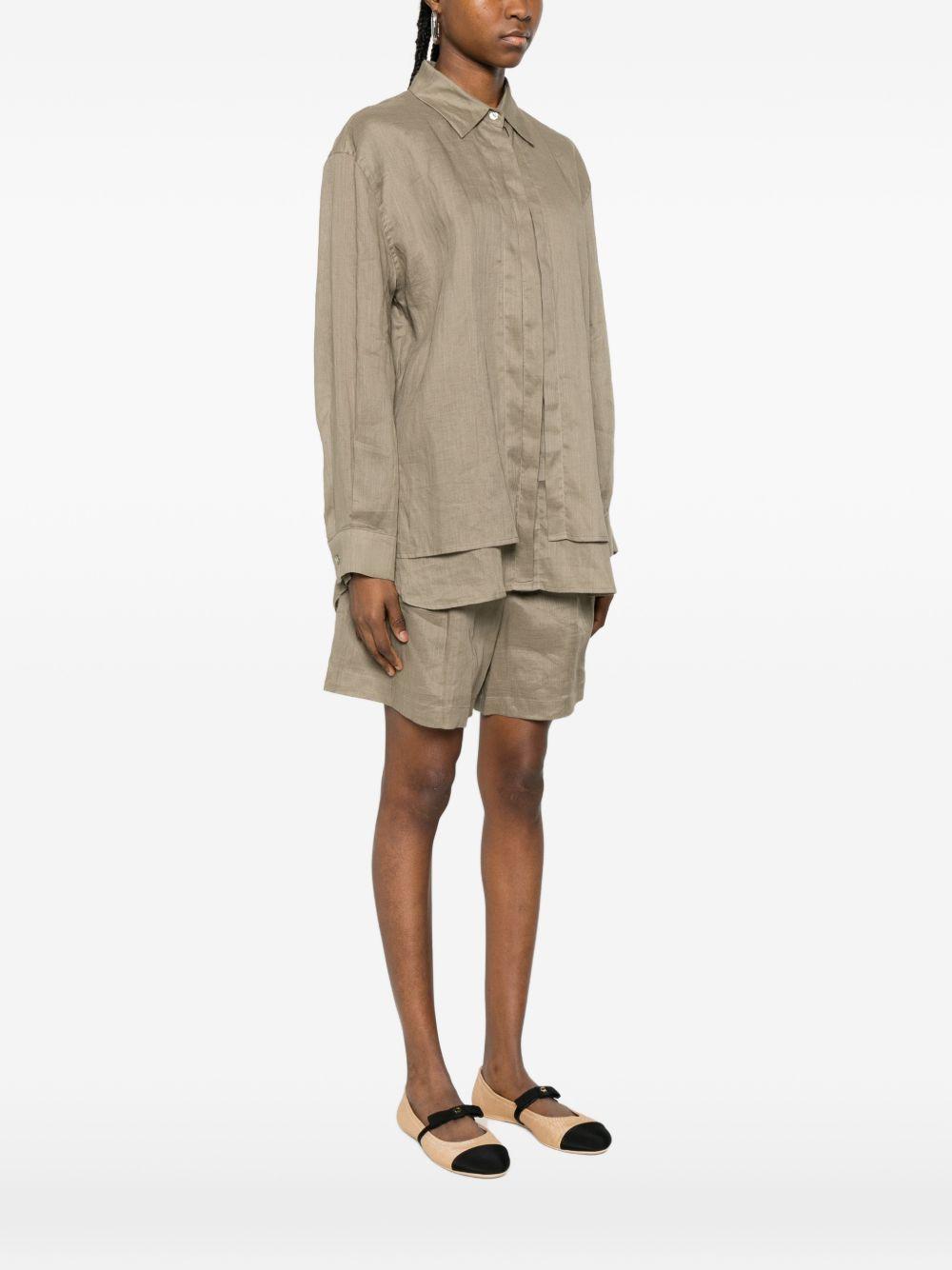 ELEH Camicia a maniche lunghe color fango