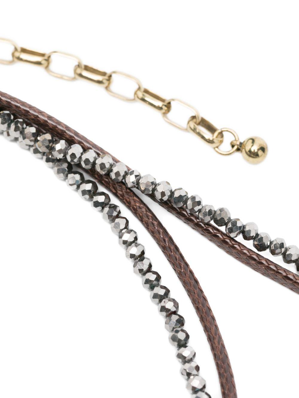 ANTONELLI Collana Daphne con strass marroni e dettagli con perline