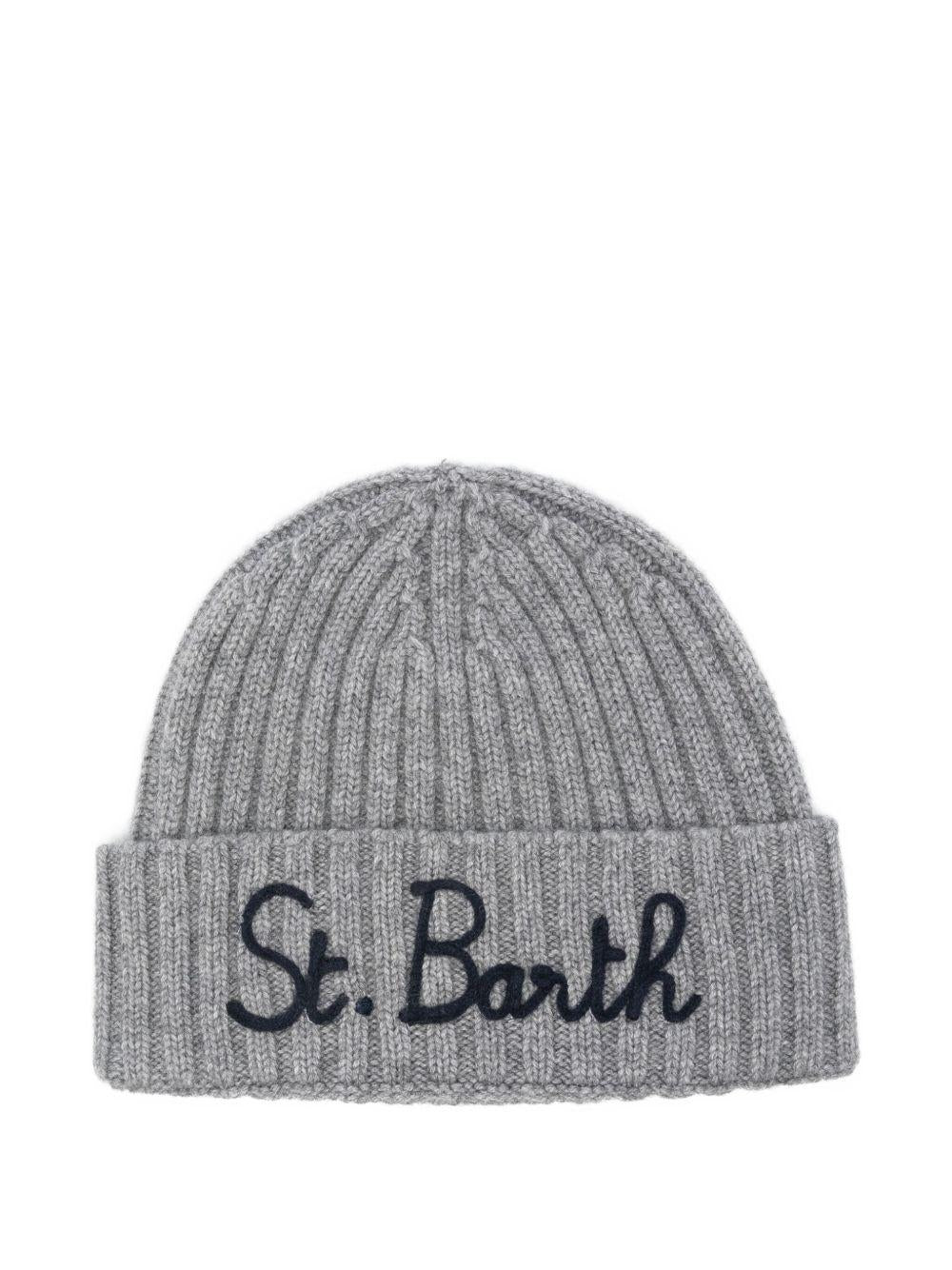 MC2 SAINT BARTH Cappello grigio Wengen con logo ricamato