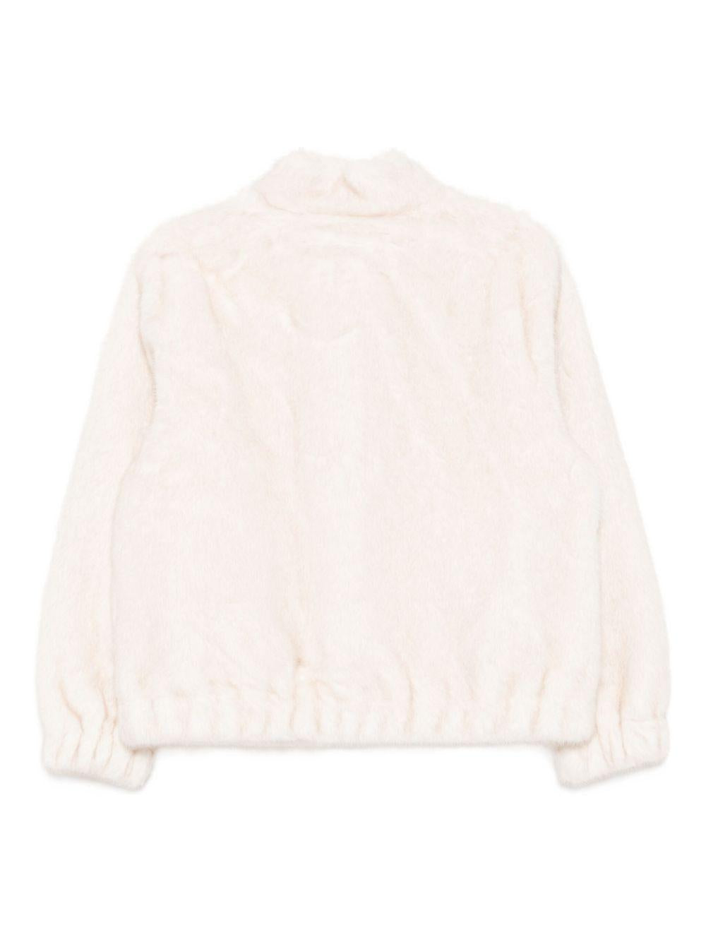 MICHAEL KORS Giacca corta in ecopelliccia bianca