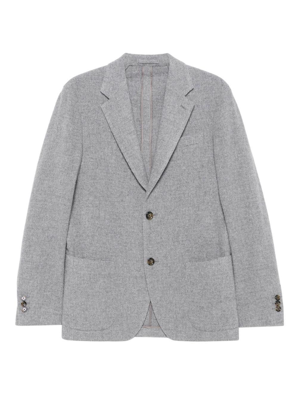 LARDINI Blazer monopetto in lana e cashmere grigio