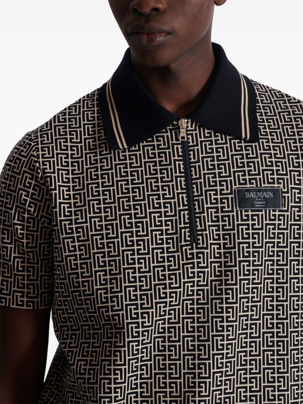 BALMAIN Polo 'Labyrinth' con effetto jacquard