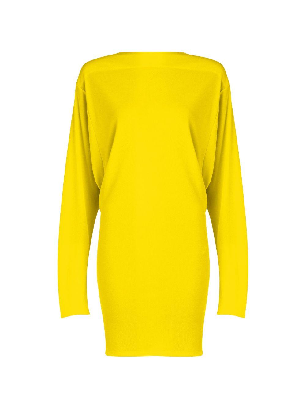 JACQUEMUS Abito corto Mistral giallo con buco