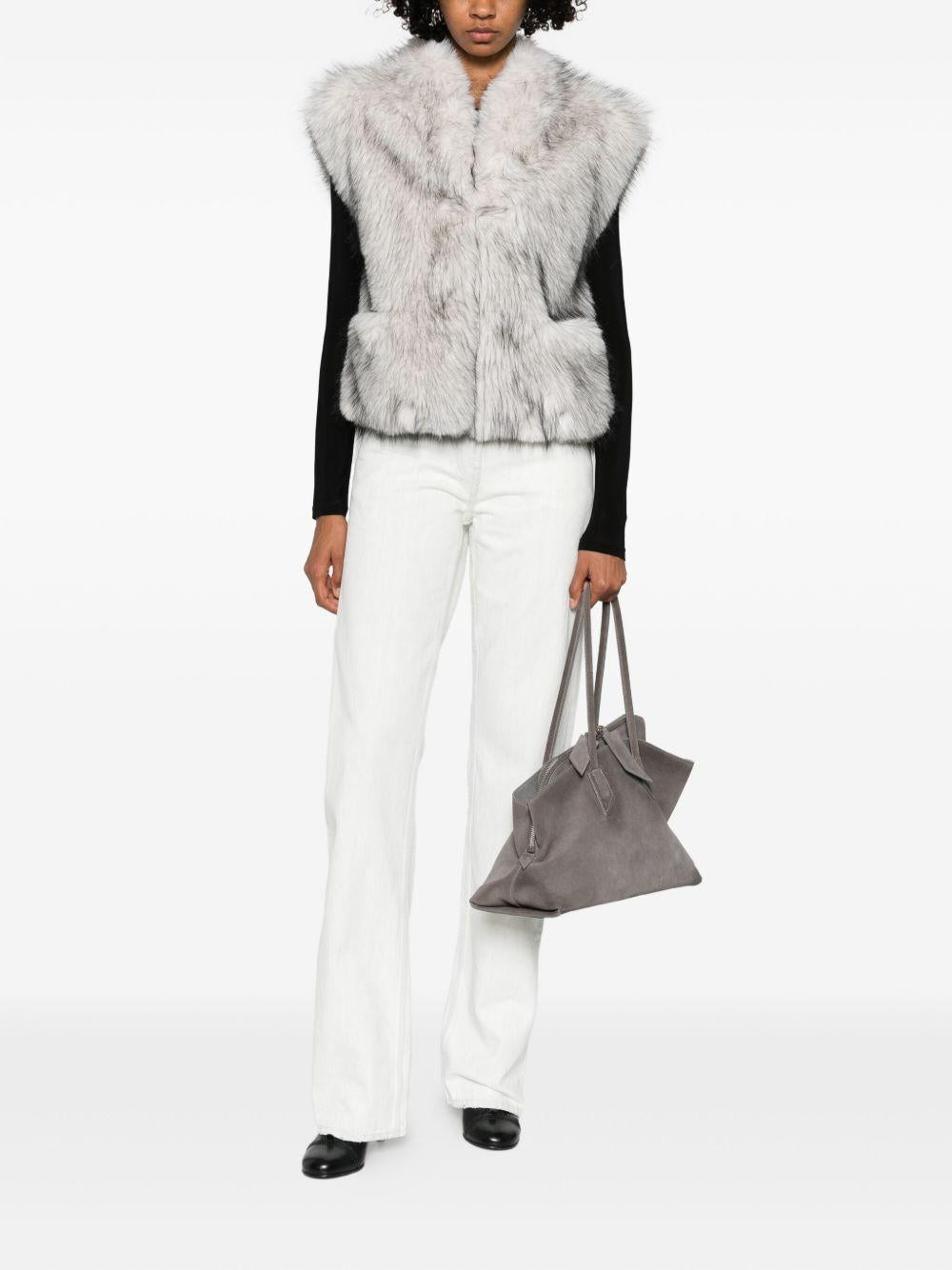 BETTA CORRADI Gilet in ecopelliccia grigio