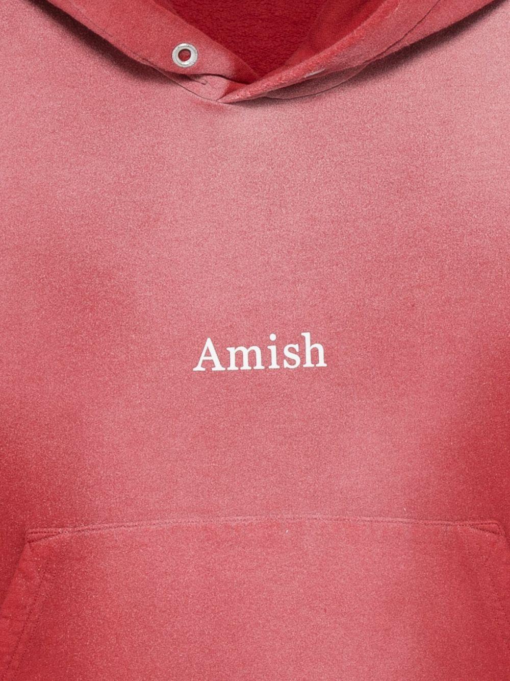 AMISH Felpa 'Hood' in cotone rosso sfumato