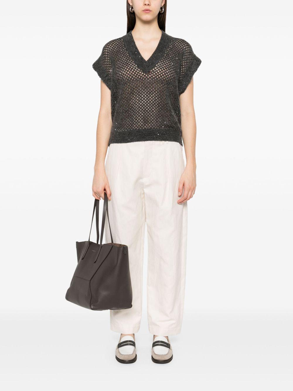 BRUNELLO CUCINELLI Maglia grigia con scollo a V