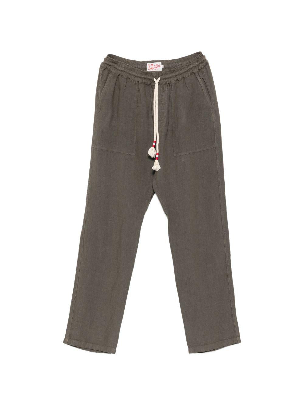 MC2 SAINT BARTH Pantaloni Calais casual in lino con coulisse
