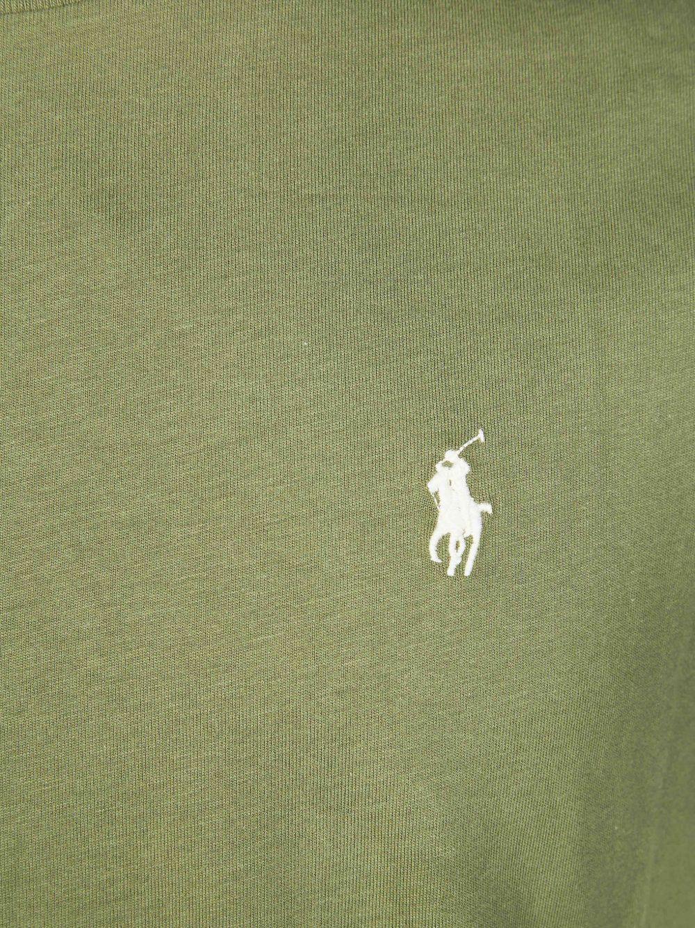 POLO RALPH LAUREN T-shirt verde militare con logo sul petto