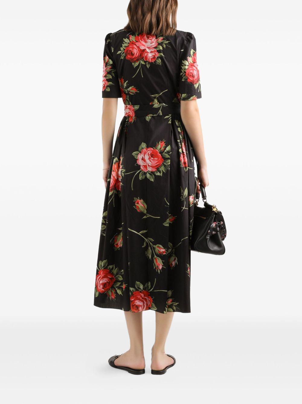 DOLCE e GABBANA Abito midi con fantasia floreale