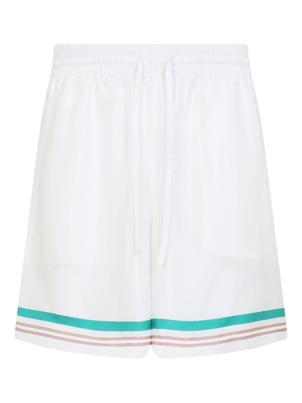 CASABLANCA Shorts in seta bianca