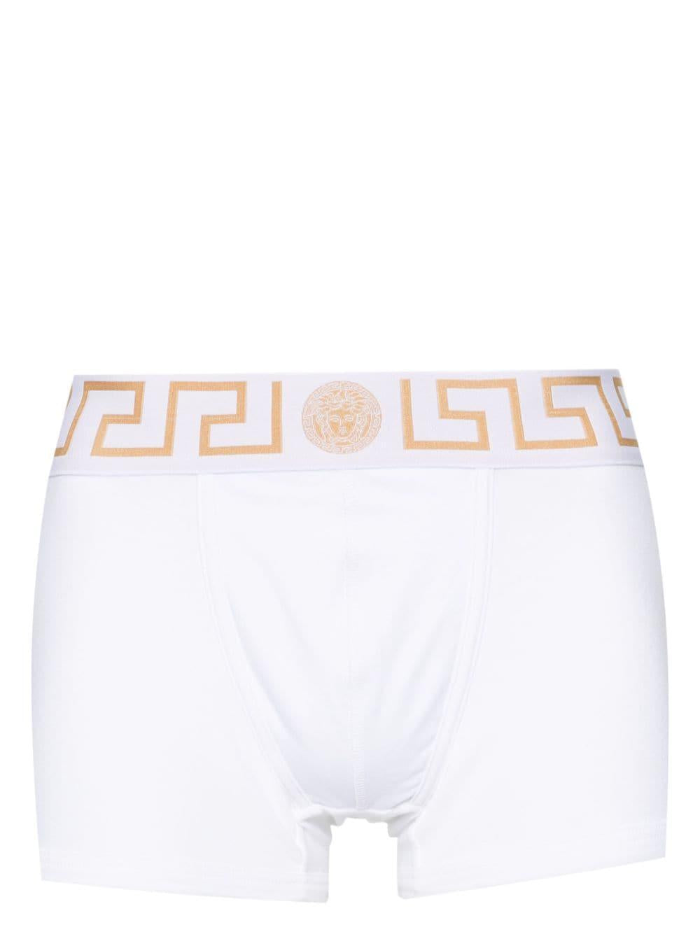 VERSACE Boxer in cotone stretch con motivo greca
