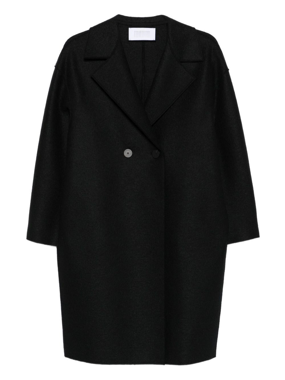 HARRIS WHARF LONDON Cappotto doppiopetto in lana nera