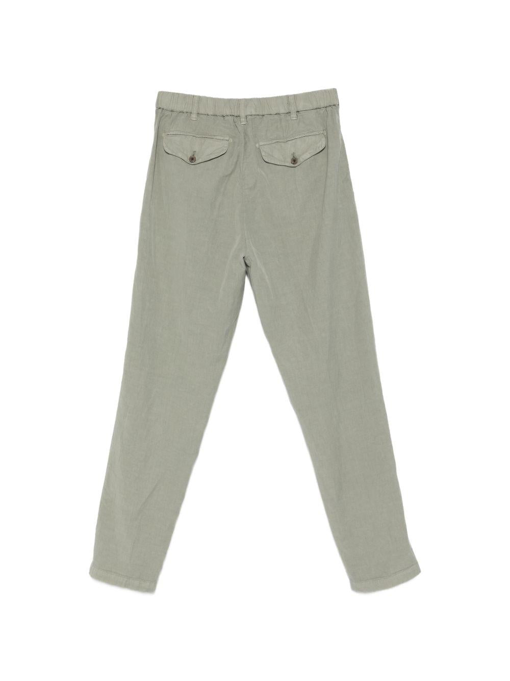 MYTHS Pantaloni in misto lino grigio con pence