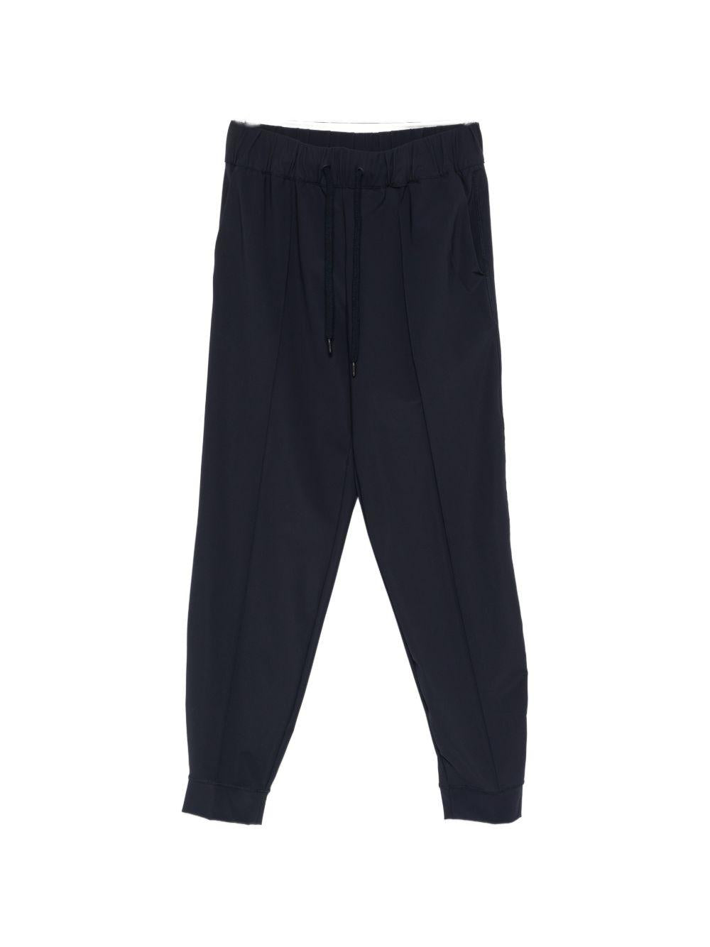 HERNO Pantaloni blu con elastico in vita