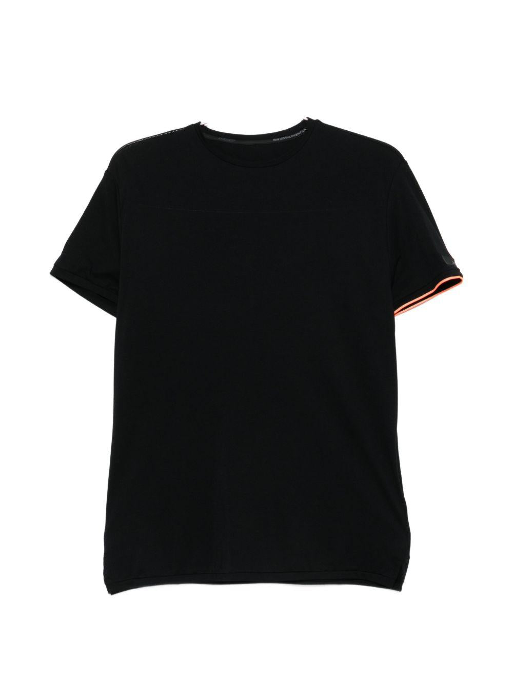 RRD ROBERTO RICCI DESIGNS T-shirt in cotone nero con bordo a contrasto arancione
