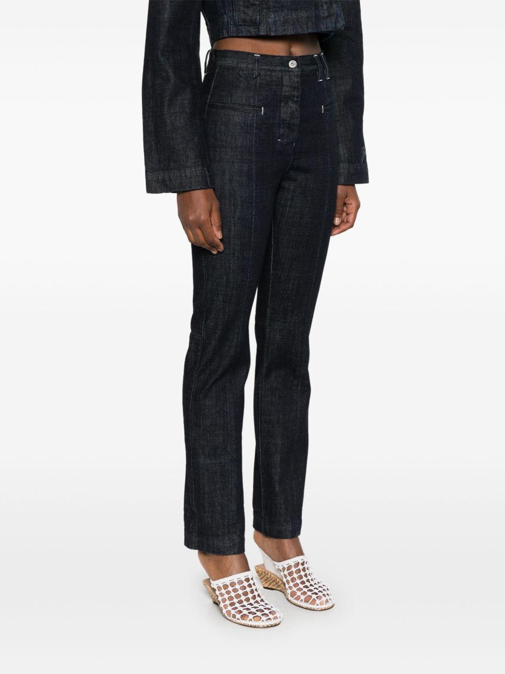 JACQUEMUS Jeans straight in denim blu scuro con logo