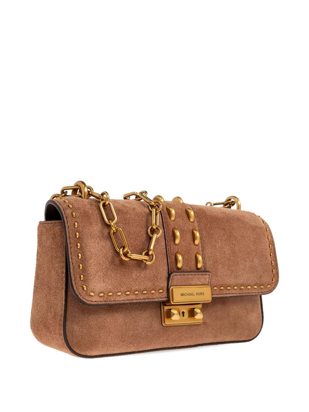MICHAEL KORS Borsa a spalla in pelle scamosciata color cammello
