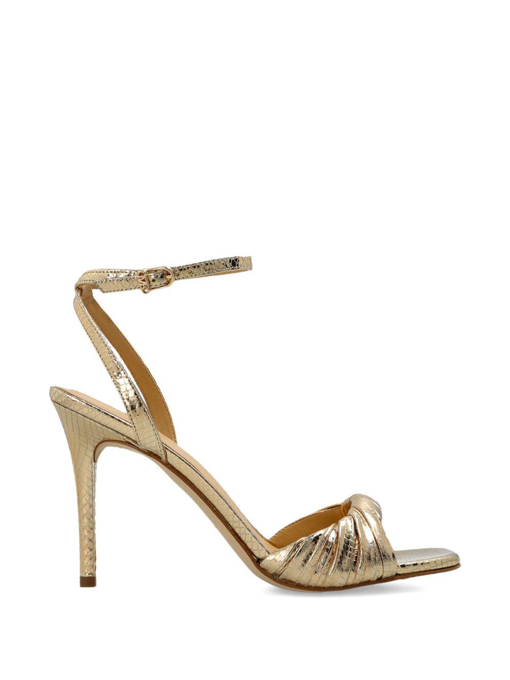 MICHAEL KORS Sandali con tacco in pelle oro