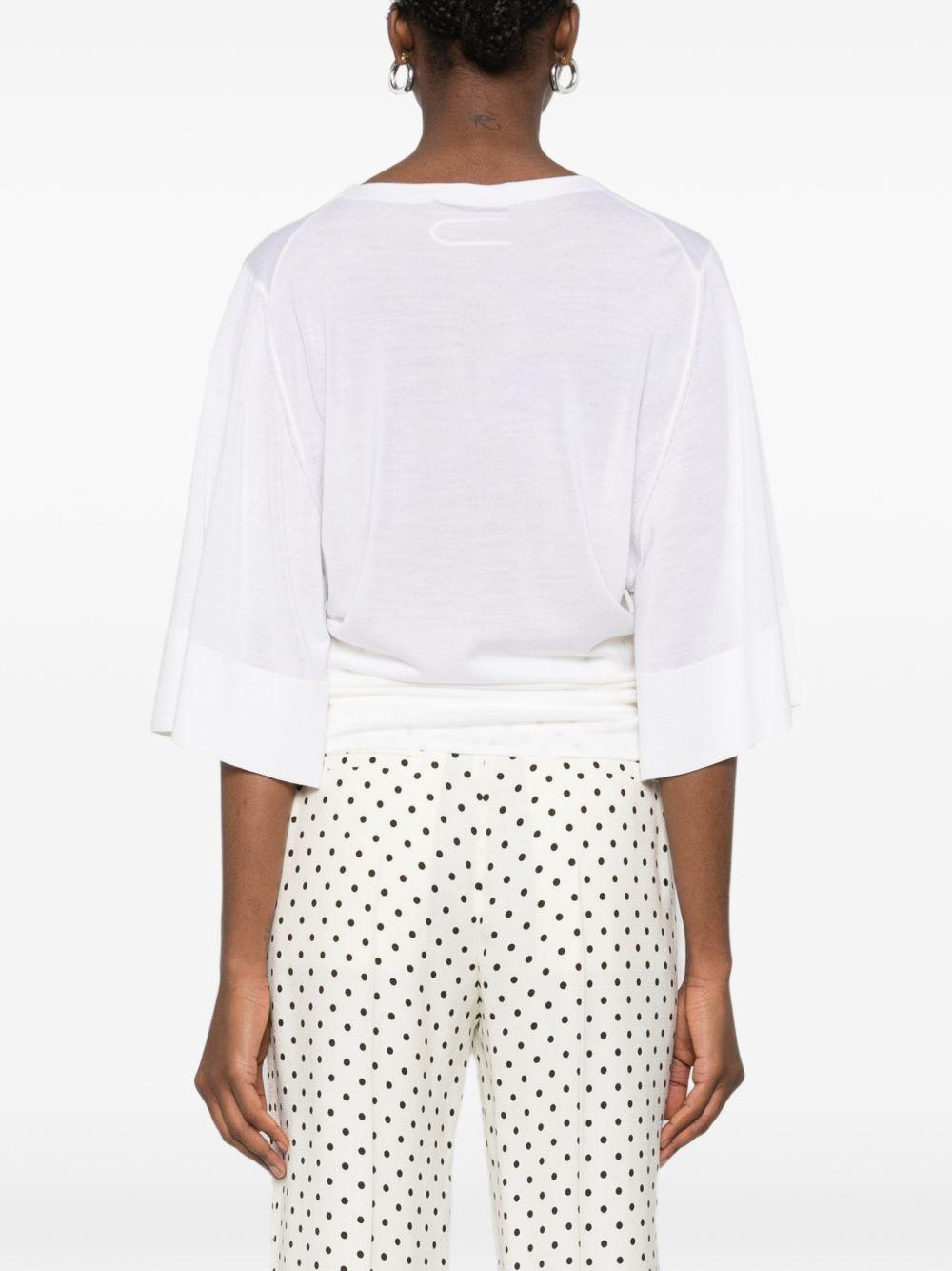 JACQUEMUS Maglia Mananco bianca in lana e seta