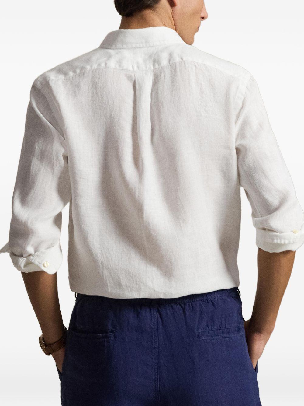 POLO RALPH LAUREN Camicia bianca con logo ricamato sul petto