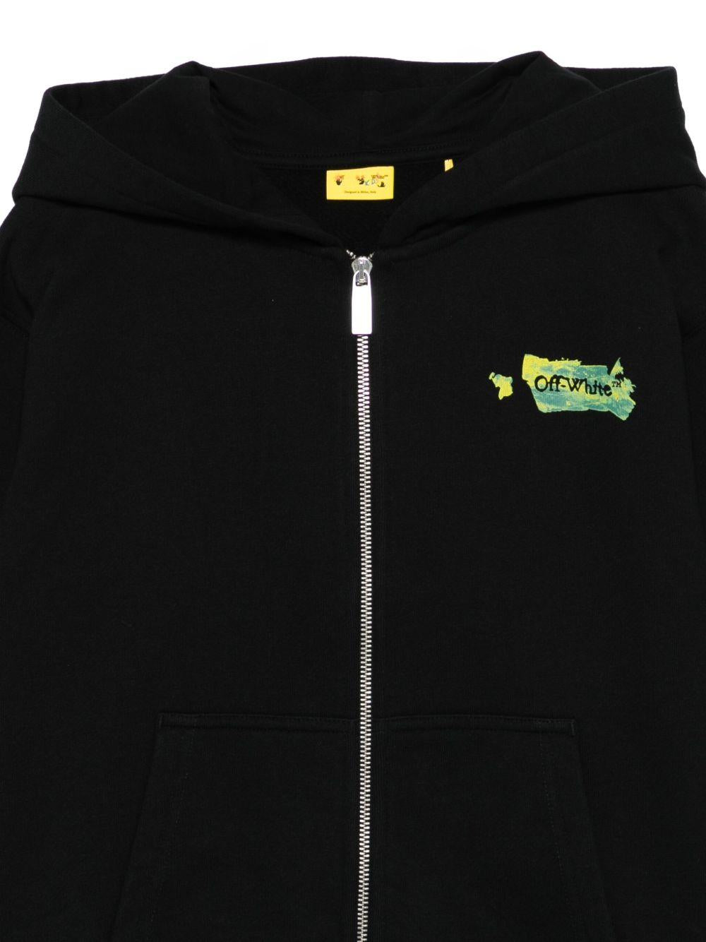 OFF WHITE Felpa con cappuccio e zip