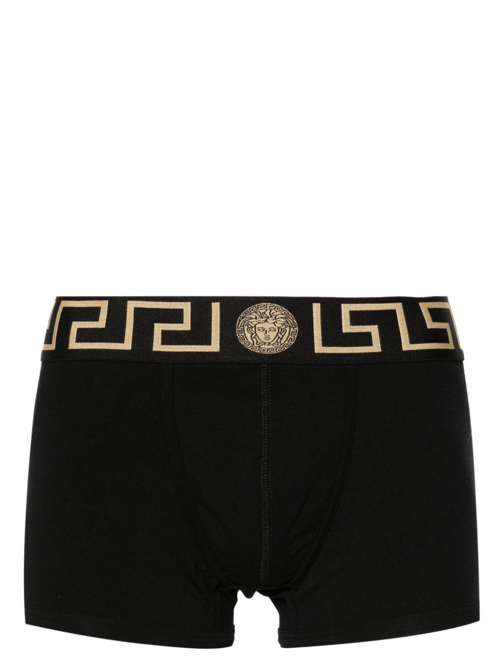 VERSACE Boxer in cotone nero in confezione da due