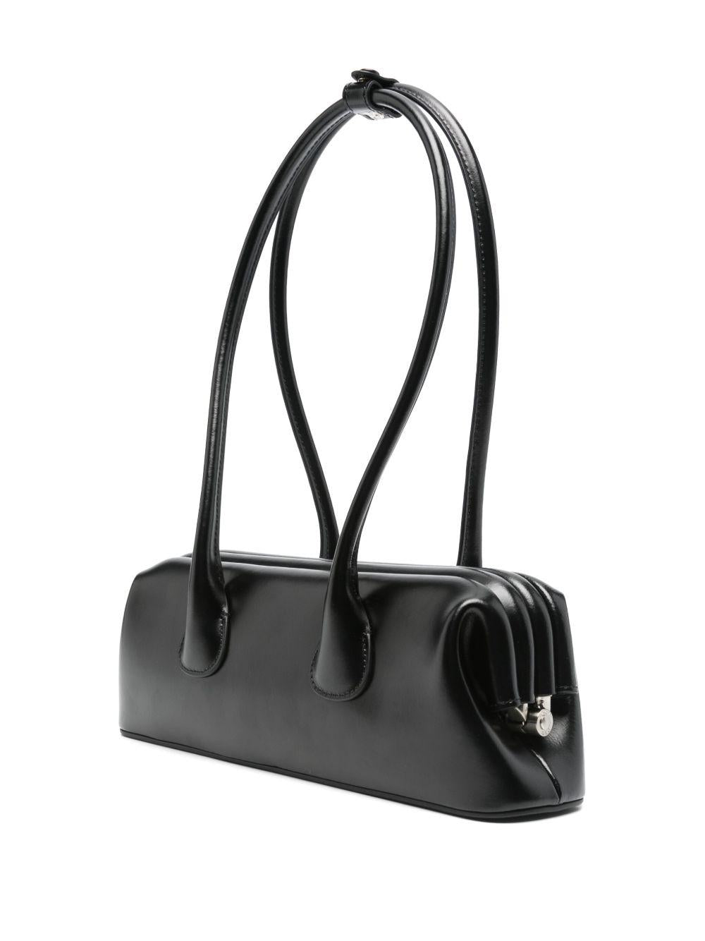 OSOI Borsa a spalla Boat Wide Mini in pelle nera