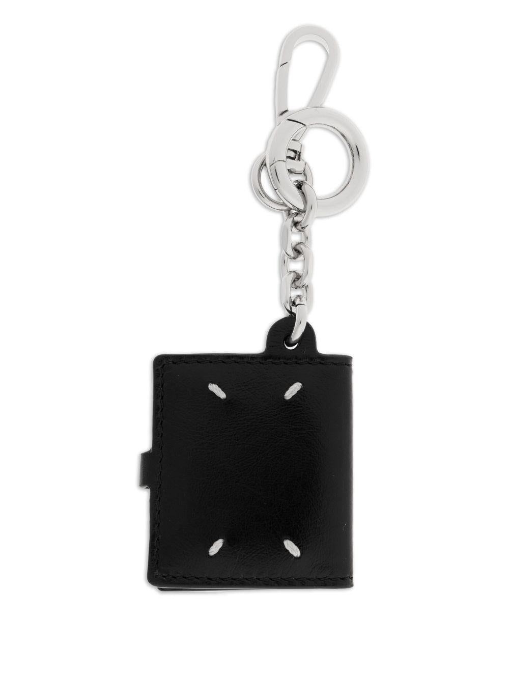 MAISON MARGIELA Portachiavi in pelle nero