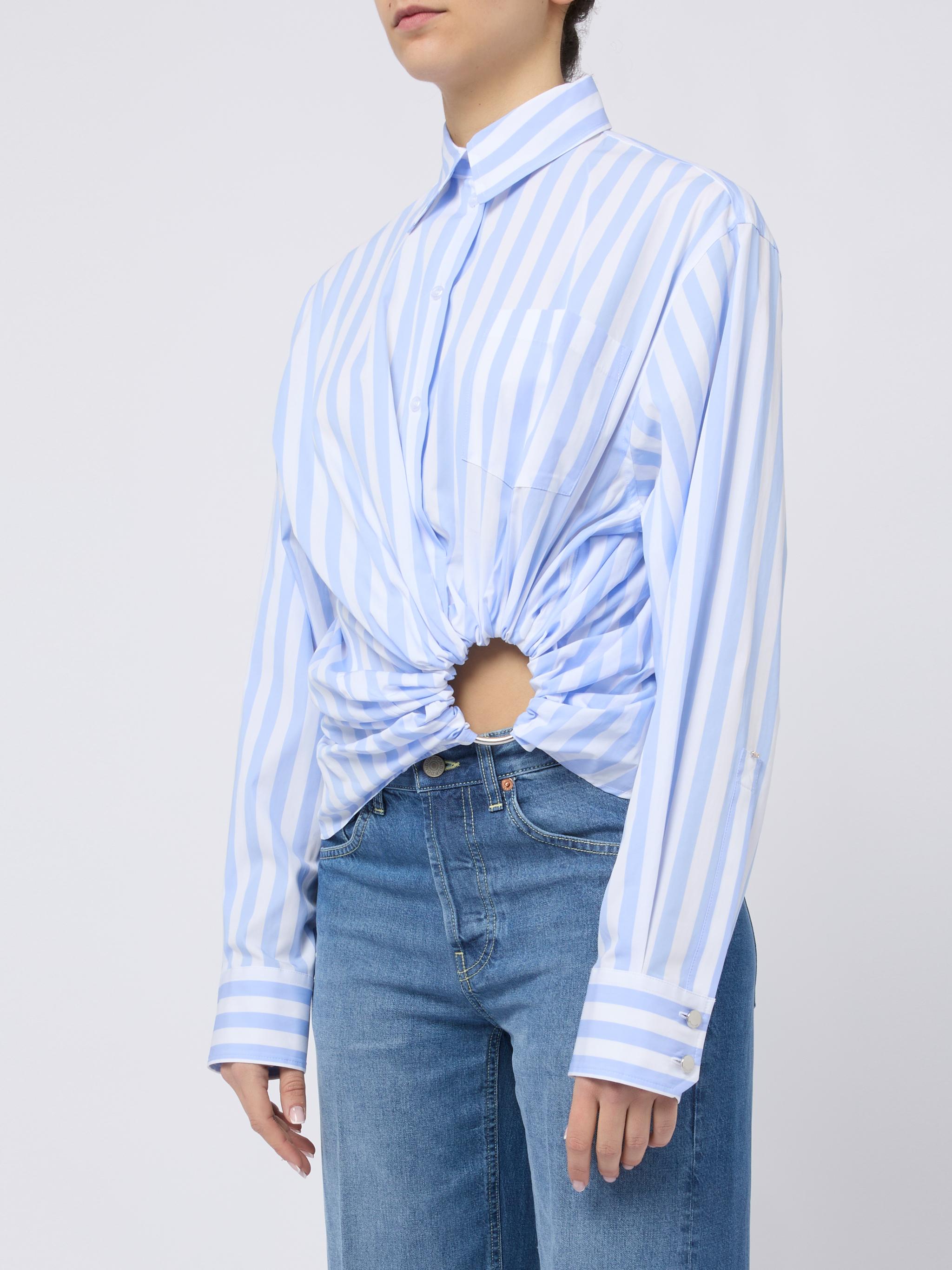 SPORTMAX Camicia a righe con dettaglio circolare in vita