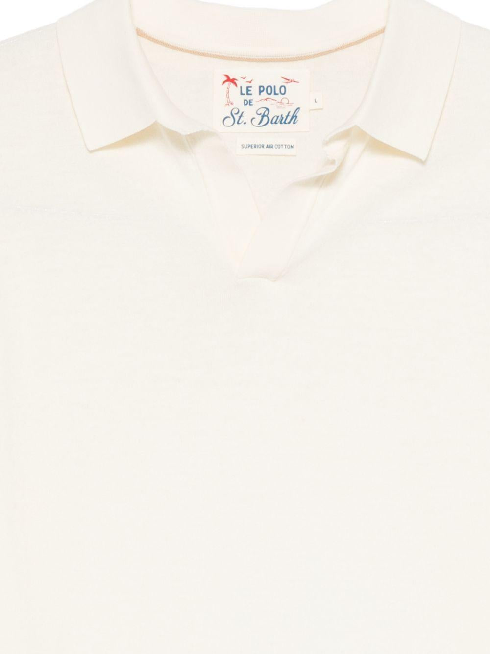 MC2 SAINT BARTH Polo Sloan a maniche lunghe in cotone beige