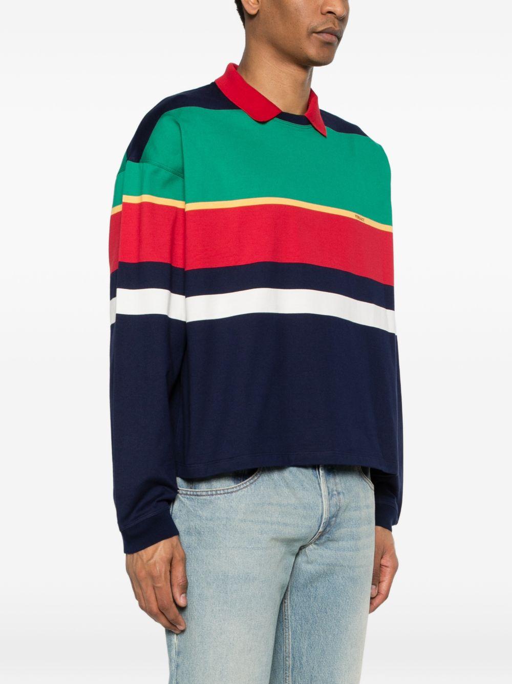 VERSACE Polo in cotone a righe colorate