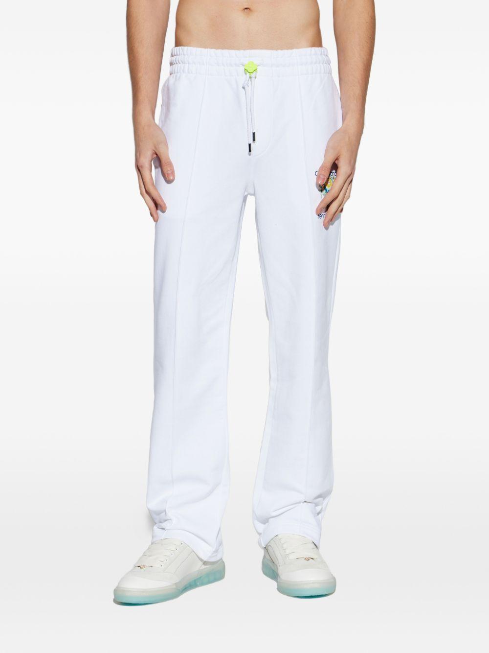 CASABLANCA Pantaloni tuta in cotone bianco