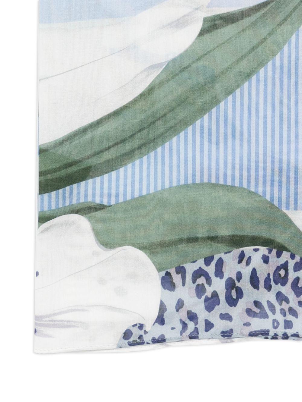 LIUJO Foulard con fantasia floreale azzurra