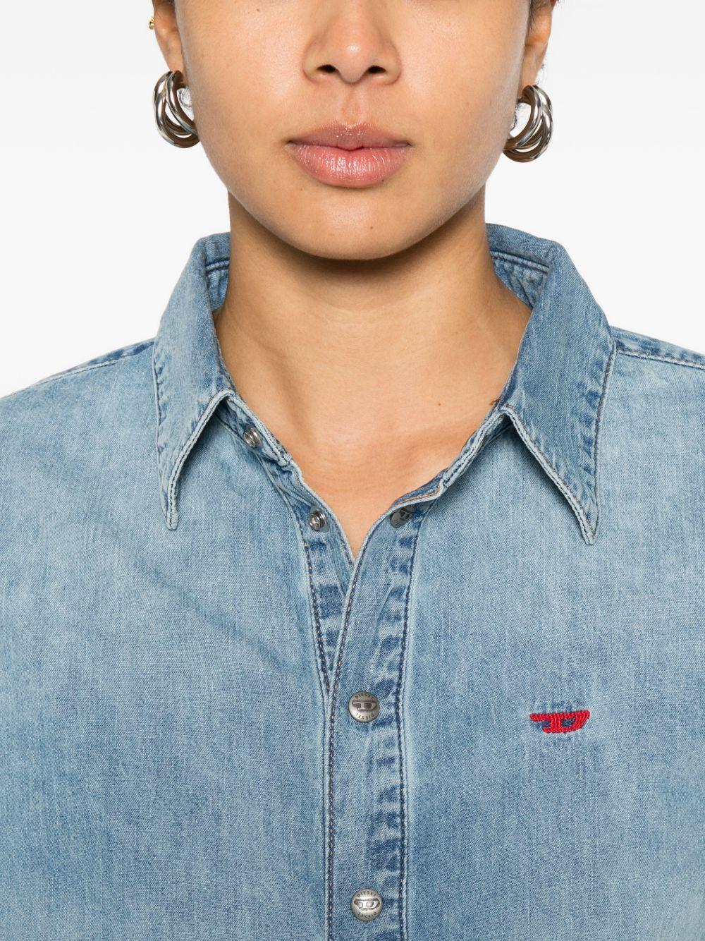 DIESEL Camicia in denim di cotone azzurra