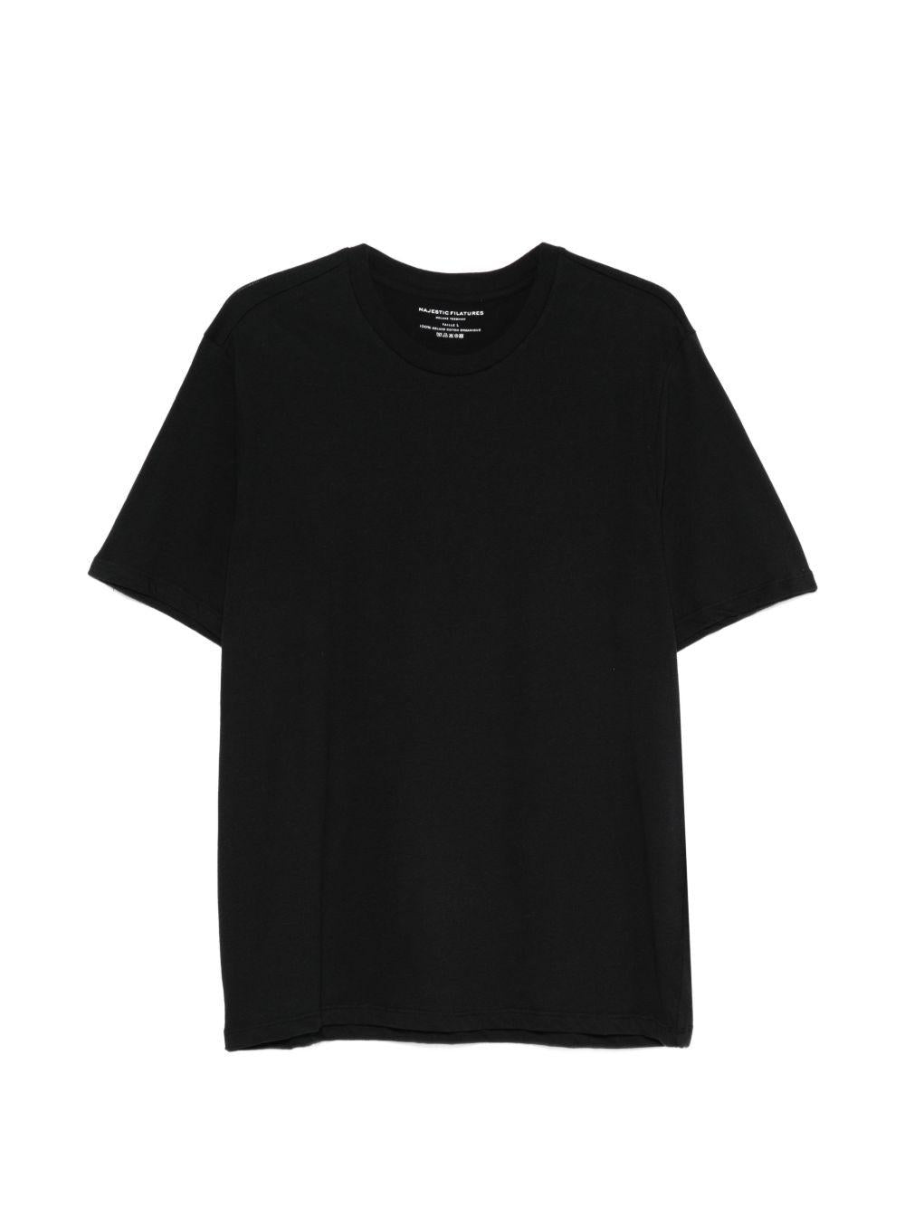 MAJESTIC FILATURES T-shirt in cotone nero girocollo