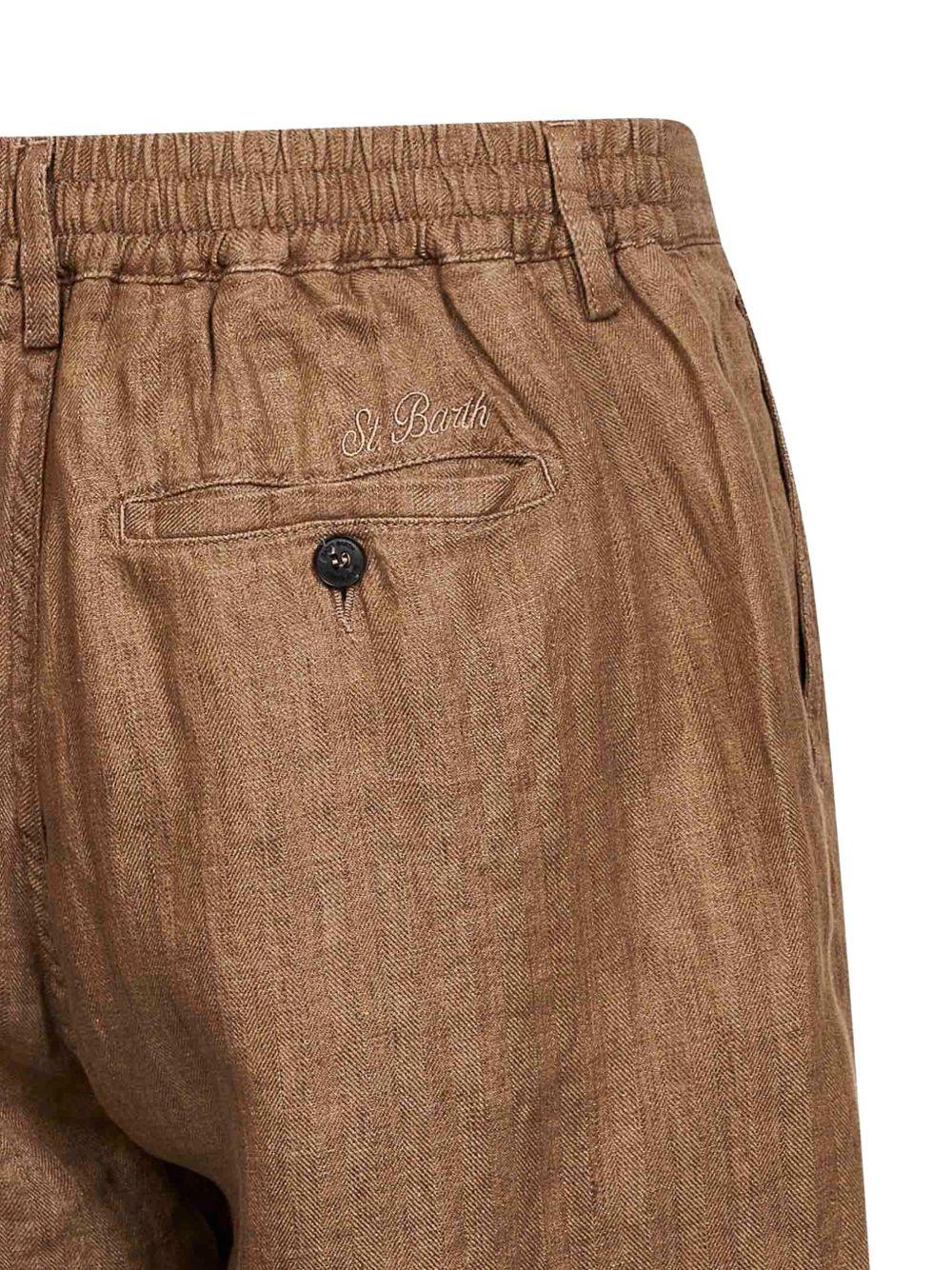 MC2 SAINT BARTH Shorts marroni Sebastiani in lino
